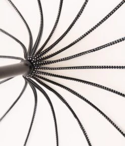 Unique Vintage Ivory & Black Polka Dot Princess Pagoda Umbrella -Pleaser Clothing Store unique vintage ivory black polka dot princess pagoda umbrella 626693