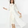 Unique Vintage Ivory Floral Lace Bridal Tallullah Duster