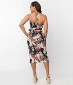 Unique Vintage Jungle Cat Print Leilani Sarong Dress 7 Unique Vintage Jungle Cat Print Leilani Sarong Dress -Pleaser Clothing Store unique vintage jungle cat print leilani sarong dress 461606
