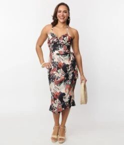 Unique Vintage Jungle Cat Print Leilani Sarong Dress 9 Unique Vintage Jungle Cat Print Leilani Sarong Dress -Pleaser Clothing Store unique vintage jungle cat print leilani sarong dress 866859