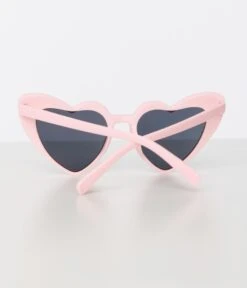 Unique Vintage Light Pink Heart Sunglasses -Pleaser Clothing Store unique vintage light pink heart sunglasses 509109