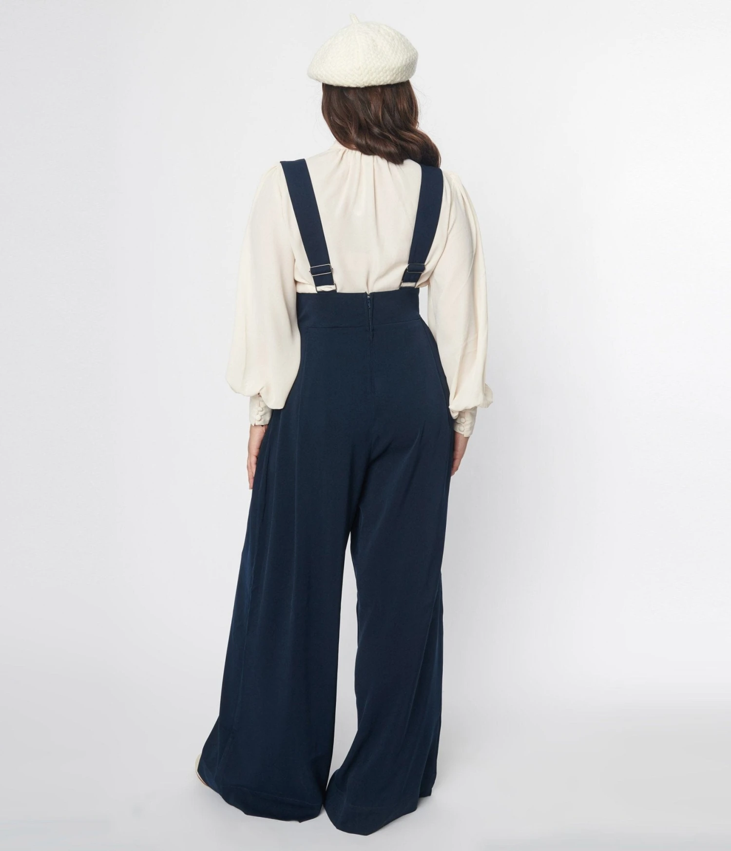 Unique Vintage Navy Blue Rochelle Suspender Pants 2 Unique Vintage Navy Blue Rochelle Suspender Pants - Image 2
