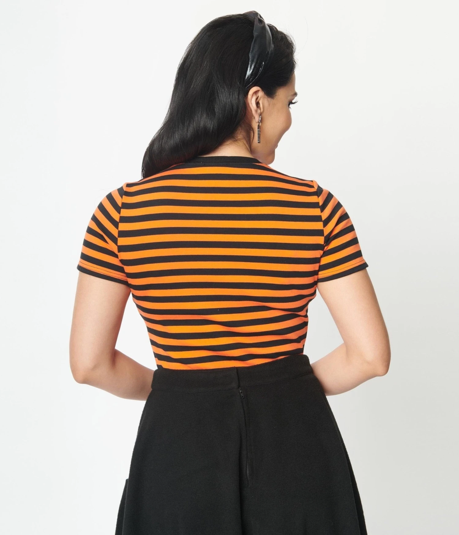 Unique Vintage Orange & Black Stripe Back To Basics Top 2 Unique Vintage Orange & Black Stripe Back To Basics Top - Image 2