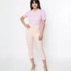 Unique Vintage Pink & White Pin Dot Heart Pocket Rachelle Capri Pants