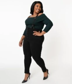 Unique Vintage Plus Size Black Moorehead Skinny Suspender Pants 7 Unique Vintage Plus Size Black Moorehead Skinny Suspender Pants -Pleaser Clothing Store unique vintage plus size black moorehead skinny suspender pants 623501