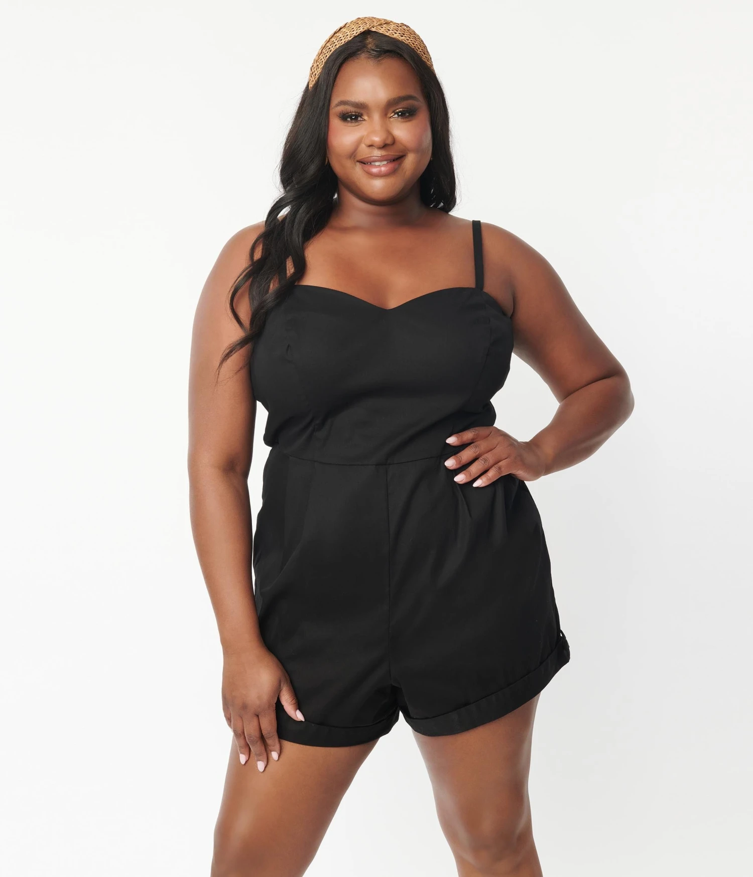 Unique Vintage Plus Size Black Ossining Romper 5 Unique Vintage Plus Size Black Ossining Romper - Image 5