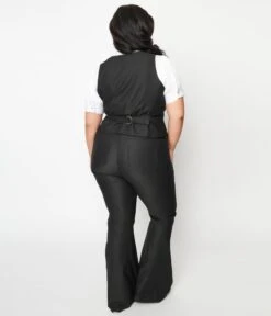 Unique Vintage Plus Size Black Stars & Music Notes Flare Jeans -Pleaser Clothing Store unique vintage plus size black stars music notes flare jeans 693746