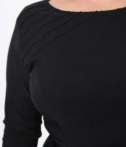 Unique Vintage Plus Size Black Stephanie Fit & Flare Dress -Pleaser Clothing Store unique vintage plus size black stephanie fit flare dress 444216