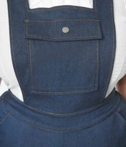 Unique Vintage Plus Size Dark Denim Overalls -Pleaser Clothing Store unique vintage plus size dark denim overalls 538304