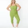 Unique Vintage Plus Size Green & White Dot Eartha Jumpsuit