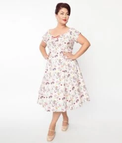 Unique Vintage Plus Size Paris Cafe Print Swing Dress -Pleaser Clothing Store unique vintage plus size paris cafe print swing dress 584843