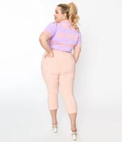 Unique Vintage Plus Size Pink & White Pin Dot Heart Pocket Rachelle Capri Pants 5 Unique Vintage Plus Size Pink & White Pin Dot Heart Pocket Rachelle Capri Pants -Pleaser Clothing Store unique vintage plus size pink white pin dot heart pocket rachelle capri pants 627319