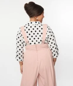 Unique Vintage Plus Size Sheer White & Black Dot Olivia Blouse -Pleaser Clothing Store unique vintage plus size sheer white black dot olivia blouse 473836