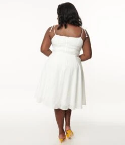 Unique Vintage Plus Size White Eyelet Bobbie Swing Dress 7 Unique Vintage Plus Size White Eyelet Bobbie Swing Dress -Pleaser Clothing Store unique vintage plus size white eyelet bobbie swing dress 428430
