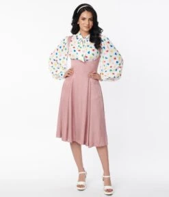 Unique Vintage Rose Amma Suspender Swing Skirt -Pleaser Clothing Store unique vintage rose amma suspender swing skirt 221017