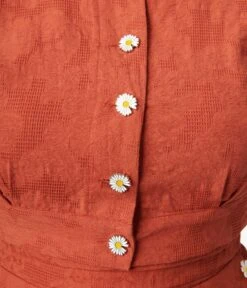 Unique Vintage Rust Varsity Crop Cardigan -Pleaser Clothing Store unique vintage rust varsity crop cardigan 168702