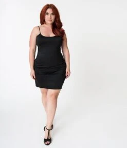 Unique Vintage Short Black Stretch Slip -Pleaser Clothing Store unique vintage short black stretch slip 775549
