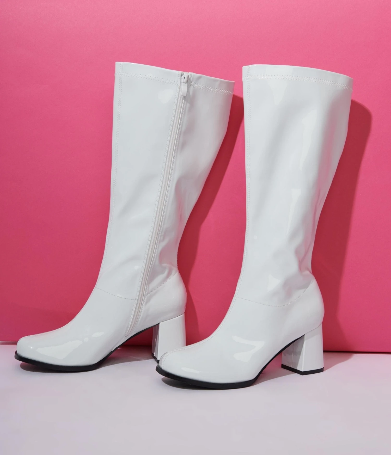 Unique Vintage White Patent Gogo Boot 2 Unique Vintage White Patent Gogo Boot - Image 2