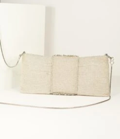 Vintage Style Silver Beaded & Rhinestone Clutch 7 Vintage Style Silver Beaded & Rhinestone Clutch -Pleaser Clothing Store vintage style silver beaded rhinestone clutch 319911