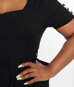 Voodoo Vixen Black Peplum Pencil Dress -Pleaser Clothing Store voodoo vixen black peplum pencil dress 413822