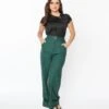 Voodoo Vixen Green Plaid High Waist Trousers