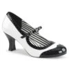 PLEASER White & Black Spectator Mary Jane Kitten Heel Pumps