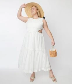 White Lace Front Midi Dress -Pleaser Clothing Store white lace front midi dress 102951