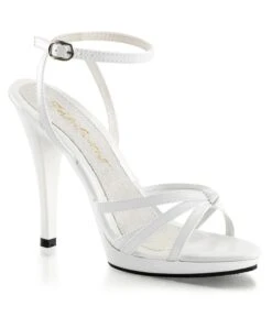 PLEASER White Leatherette Strappy Heels