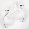 PLEASER White Marabou Feather Peep Toe Slipper Heel
