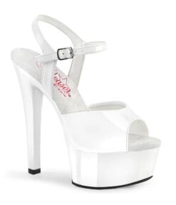 PLEASER White Patent Comfort Platform Sandals