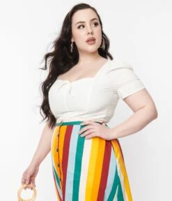 White Poppy Crop Top