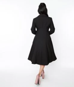 Willy Wonka X Unique Vintage Black Wonka Long Coat -Pleaser Clothing Store willy wonka x unique vintage black wonka long coat 508583