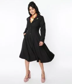 Willy Wonka X Unique Vintage Black Wonka Long Coat