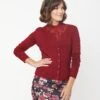 Wine Long Sleeve Cardigan