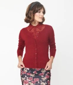 Wine Long Sleeve Cardigan -Pleaser Clothing Store wine long sleeve cardigan 599683